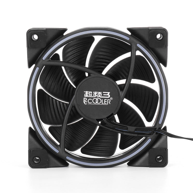 PCCooler 12V DC 12cm Both Side RGB Light Computer Case Cooling Fan D Port 4Pin PC Cooler Heatsink