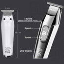 KEMEI KM-5027 Cordless Hair Clipper Beard Trimmer Electric Haircut Machine with LCD Digital Display Hair Grooming Kit for Kids Family