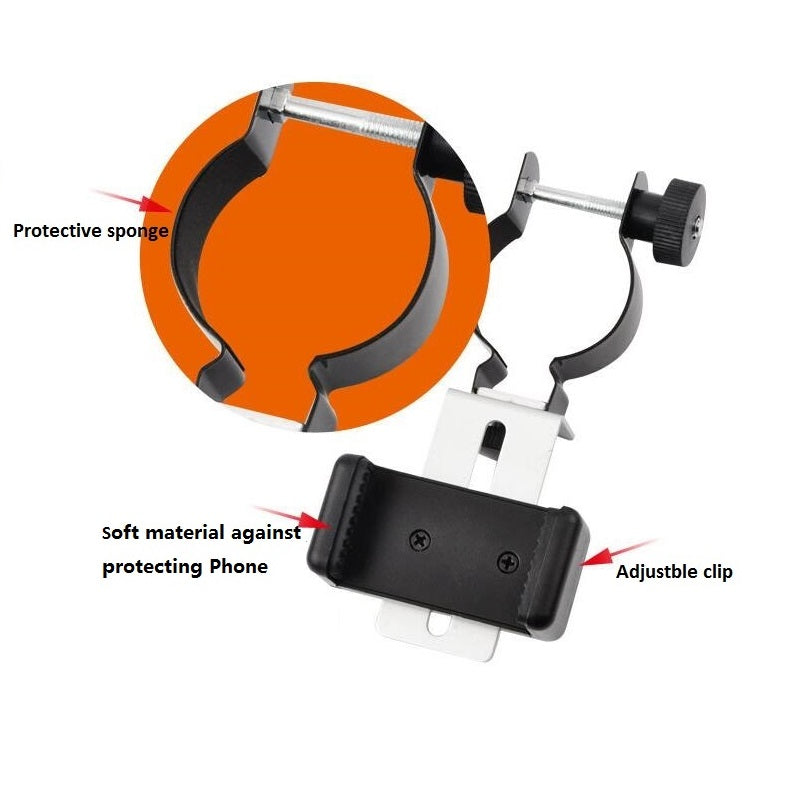 Universal Mobile Phone Adapter Clip Bracket Mount Holder for Telescope Microscope Compatible with Telescope Eyepiece 38-50mm