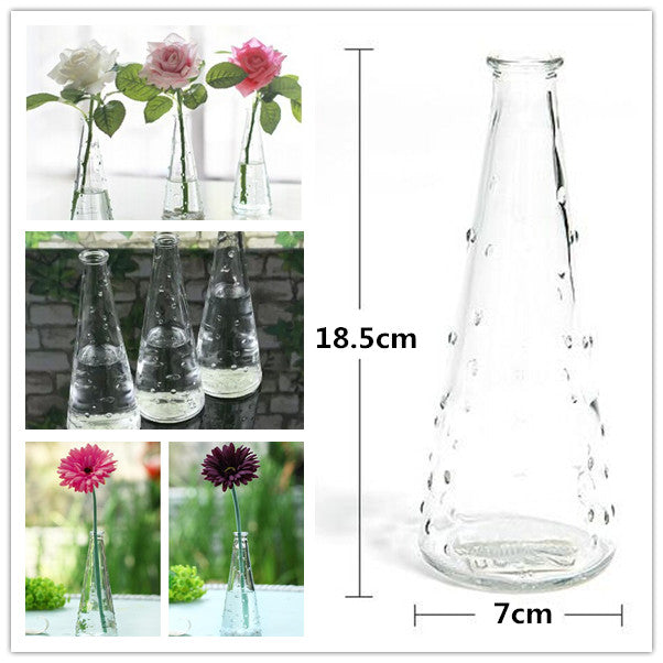 Clear Glass Vase With Wooden Bottle Cap Cutting Vase Flower Arrangement Home Decor Ornaments