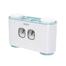 Handfree Toothbrush Holder Automatic Toothpaste Dispenser Set 5 Holder 4 Cups