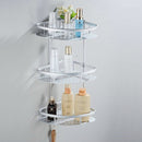 Aluminium Wall Mounted Bathroom Corner Shower Caddies Storage Shelf Rack Holder