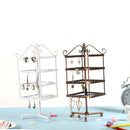 128 Holes Rotating Earring Iron Stand Ring Display Square Jewelry Rack Holder