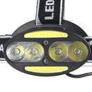 XANES 2504A 1900LM 8LED Cycling Headlamp 7 Switch Modes 4T6+2COB+2 Red Warning Light Double Switch