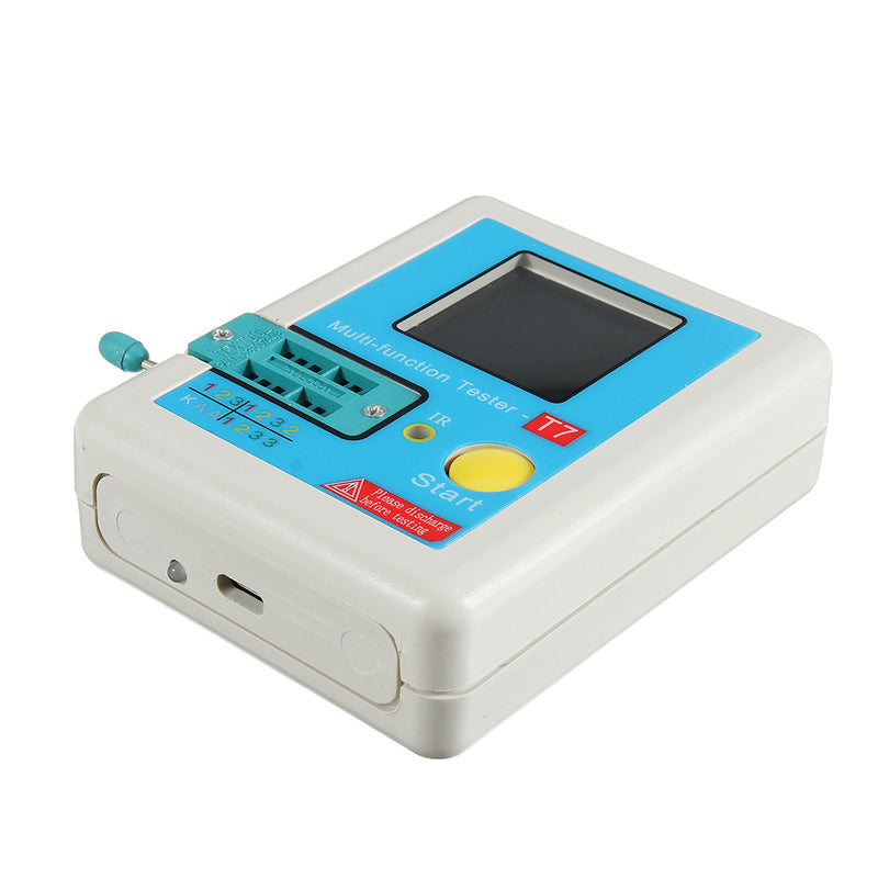 T7 New Transistor Tester TFT Diode Triode Capacitance Meter LCR ESR NPN PNP MOSFET IR Multifunction Tester Multimeter