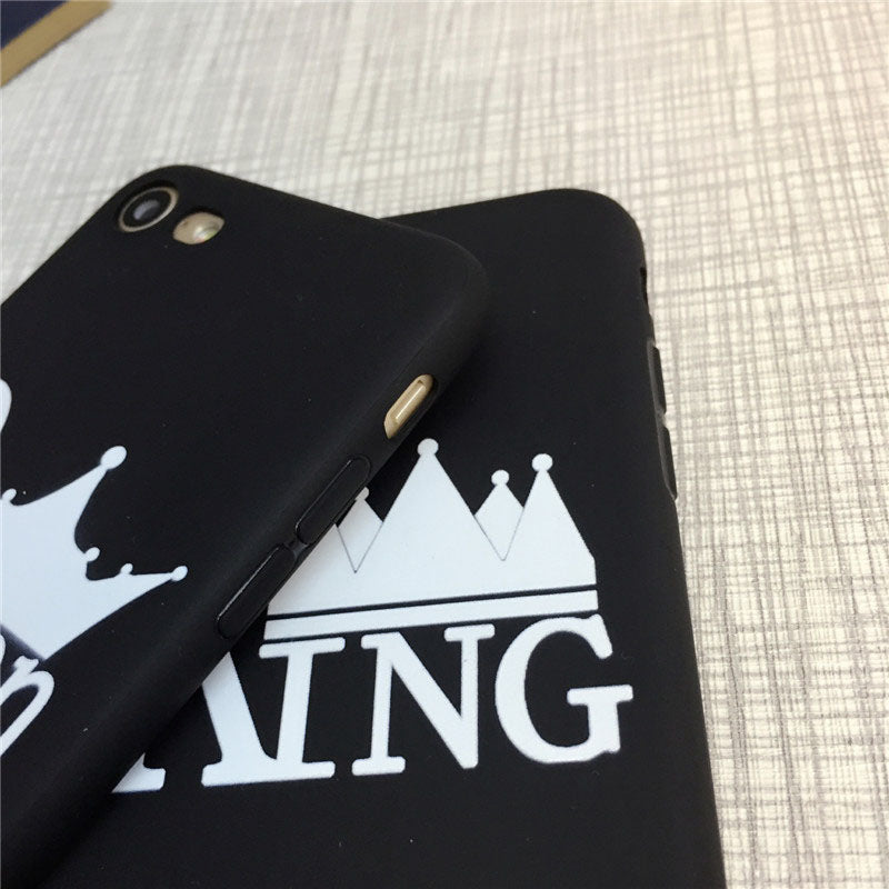 King And Queen Matte Soft TPU Protective Case for iPhone 7/8