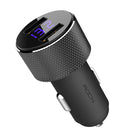 ROCK Sitor 3.4A LED Real-time Monitor Dual USB Fast Car Charger For Mobile Phone Tablet Camera