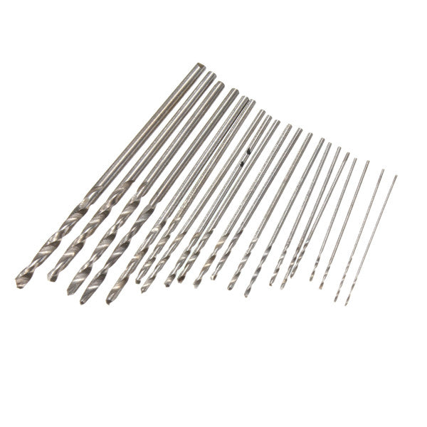 21pc Mini 0.3-1.6mm HSS Twist Micro Drill Bits with Aluminum Hand Drill