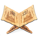 Wooden Bookshelf Eid Bible Stand Wood Carved Book Stand Home Decoration