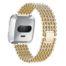 22mm Five Beads Alloy Wristbands Fashion Watch Band Replacement For Fitbit Versa