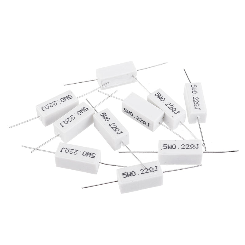 10pcs 5W 0.22 ohm 0.22R Ceramic Cement Resistor