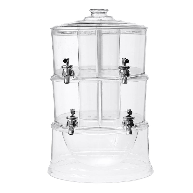 2 Layers Juice Cold Drink Dispenser Lemonade Beverage Party Holder With 4 Taps