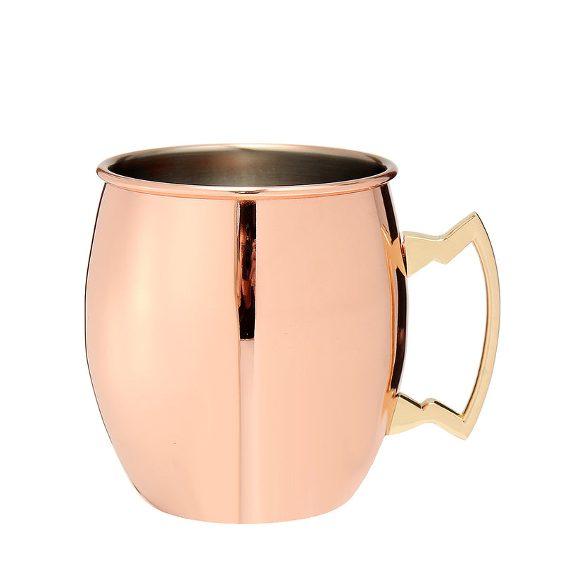18oz Glossy Moscow Mule Cup Cocktail Stainless Steel Copper Cup Shaker