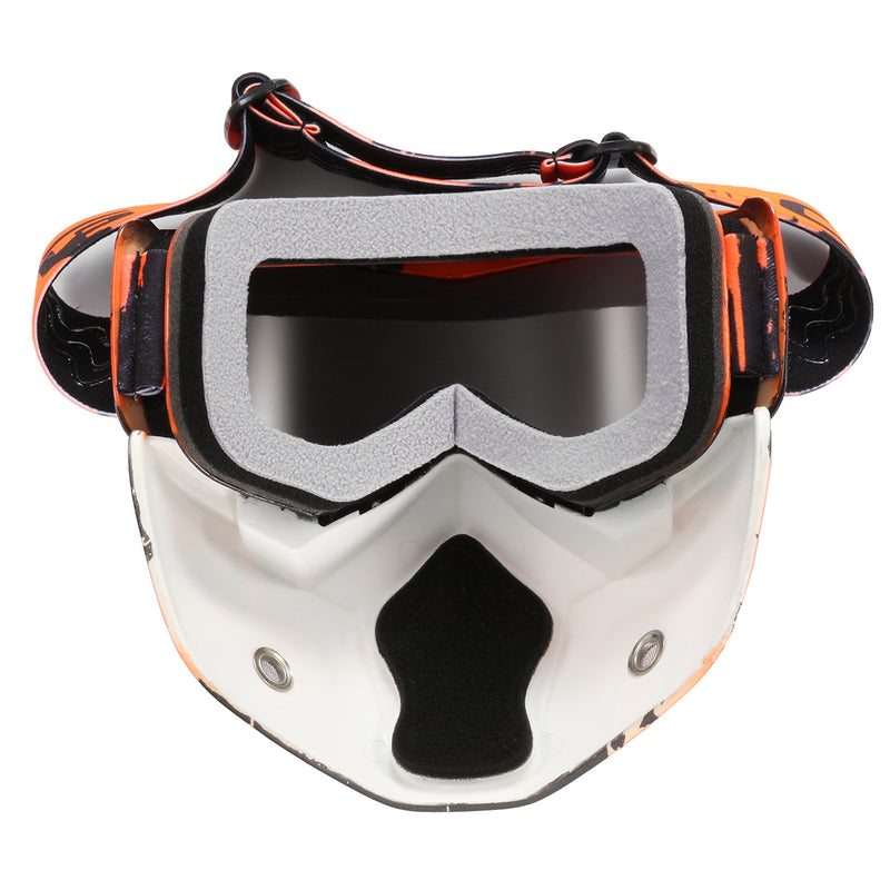 Detachable Modular Face Mask Shield Goggle Protect Motorcycle Helmet