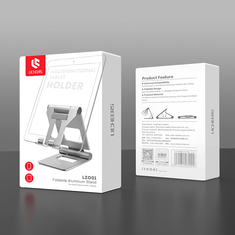 Lingchen Aluminum Alloy Foldable Rotatable Desktop Phone Holder Tablet Stand For Smart Phone Tablet PC iPhone Samsung iPad