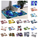 Set Of 3 Pcs Big Pebbles Pattern Bathroom Non-Slip Pedestal Rug Lid Toilet Cover Bath Mat Set