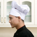 Unisex Chef Hat Adjustable Cook Hat Baker Hat Elastic Cap White