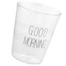 Good Morning Milk Tea Clear Cup Coffee Heat-Resistant Mug White