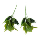 Pack of 2pcs Artificial Leaf Plants Silk Foliage Grass Garden Decor Green