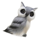 Mini Artificial Bird Owl Fur Realistic Imitation Taxidermy Garden Decor Grey
