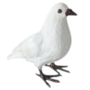 Artificial Bird White Standing Pigeon Realistic Imitation Fur Taxidermy