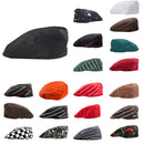 Fashion Unisex Coffee Stripes Chef Hat Cotton Cook Cap Beret Work Wear Golf Cap Cafe Bar