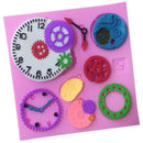 Mechanical Clock Silicone Fondant Mould Cake Ice Paste Mold Deco Baking Tool