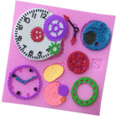 Mechanical Clock Silicone Fondant Mould Cake Ice Paste Mold Deco Baking Tool