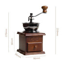 Classic Coffee Bean Spice Vintage Hand Grinder Wooden Retro Burr Mill