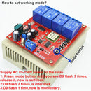 AC86-265V 4 Channel Light Lamp Switch 433mhz Wireless Remote Control Module