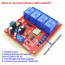 AC86-265V 4 Channel Light Lamp Switch 433mhz Wireless Remote Control Module