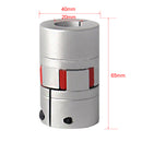 New 40mmx 65mm CNC Stepper Motor Flexible Plum Jaw Shaft Coupler Aluminium D20