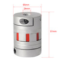 New 65mmx 91mm CNC Stepper Motor Flexible Plum Jaw Shaft Coupler Aluminium D20