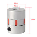 New 40mmx 51mm CNC Stepper Motor Flexible Plum Jaw Shaft Coupler Aluminium D20