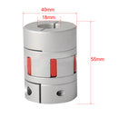New 40mmx 55mm CNC Stepper Motor Flexible Plum Jaw Shaft Coupler Aluminium D20