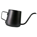 Durable Easy Clean Home Kitchen Use Gooseneck Narrow Spout Hand Drip Coffee Pot Stainless Steel Kettle 350ml Black