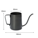 Durable Easy Clean Home Kitchen Use Gooseneck Narrow Spout Hand Drip Coffee Pot Stainless Steel Kettle 350ml Black