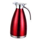Double Wall Design Non-Toxic Stainless Steel 2L Capacity Double Vacuum Insulation Thermal Coffee Carafe Home Water Pot Red
