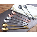 Home Cafe Restaurants Use Stainless Steel Spoon Coffee Sugar Ice Cream Spoon Salad Teaspoon Wedding Party Supplies Gold Oval