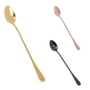 Home Cafe Restaurants Use Stainless Steel Coffee Sugar Ice Cream Dessert Spoon Salad Oval Teaspoon Wedding Party Supplies Black