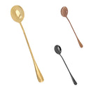 Home Cafe Restaurants Use Stainless Steel Coffee Sugar Ice Cream Dessert Spoon Salad Round Teaspoon Wedding Party Supplies Black