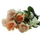 Artificial 7 Heads Roses Bouquet With Leafs Wedding Garden Decor Bridal Bouquet Decor Home Party Decor Flowers Champagne