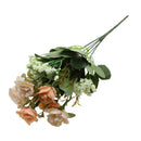 Artificial 7 Heads Roses Bouquet With Leafs Wedding Garden Decor Bridal Bouquet Decor Home Party Decor Flowers Champagne