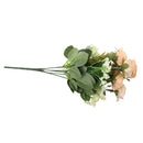 Artificial 7 Heads Roses Bouquet With Leafs Wedding Garden Decor Bridal Bouquet Decor Home Party Decor Flowers Champagne