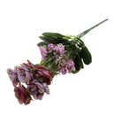 Artificial 7 Heads Roses Bouquet With Leafs Wedding Garden Decor Bridal Bouquet Decor Home Party Decor Flowers Purple
