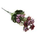 Artificial 7 Heads Roses Bouquet With Leafs Wedding Garden Decor Bridal Bouquet Decor Home Party Decor Flowers Purple