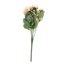 Artificial 7 Heads Roses Bouquet With Leafs Wedding Garden Decor Bridal Bouquet Decor Home Party Decor Flowers Pink