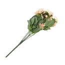 Artificial 7 Heads Roses Bouquet With Leafs Wedding Garden Decor Bridal Bouquet Decor Home Party Decor Flowers Pink
