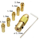 Set of 7Pcs 0.5-3mm 2.35mm Electrc Metal Drill Bit Collet Micro Twist Chuck