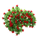 Artificial Realistic Rose Hanging Silk Garland Flower Vine Wedding Home Party Floral Decor Supplies Craft Projects DIY Red